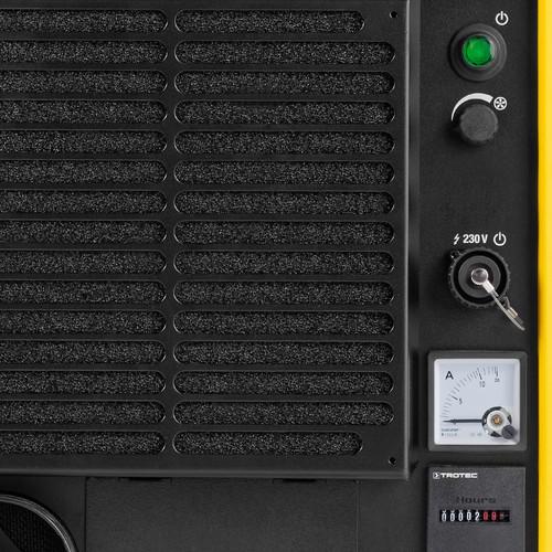 TTR Trisorp dual operating principle with two separate air circuits for pressure-neutral recirculation operation for energy-saving dehumidification with a higher degree of drying.