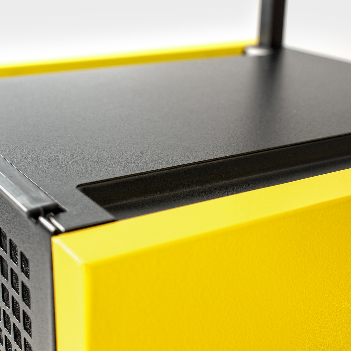 Two stacking grooves make it possible to stack equally sized TTK S commercial dehumidifiers stably to save space.
